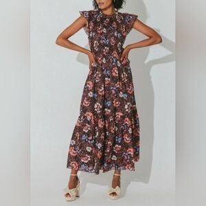 Sundance Cleobella | Floral Maxi Dress | Red and Blue | Medium